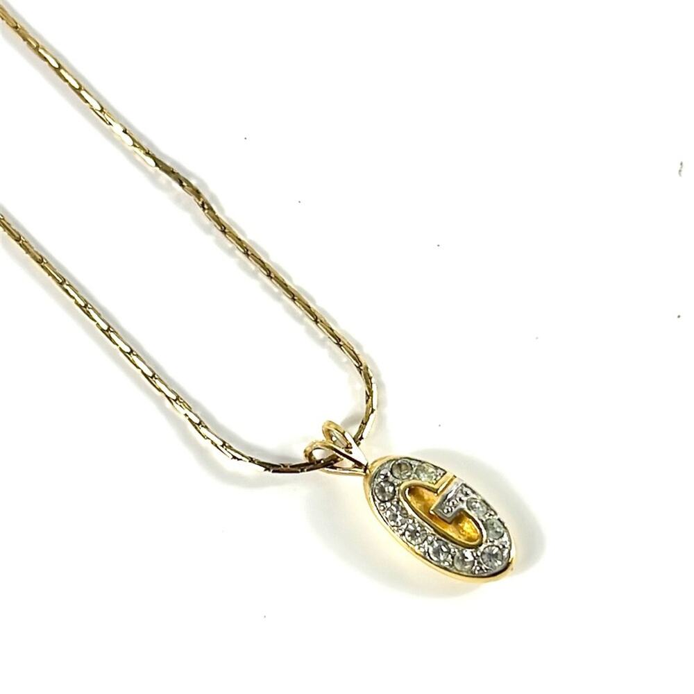 Givenchy Crystal G Pendant Necklace